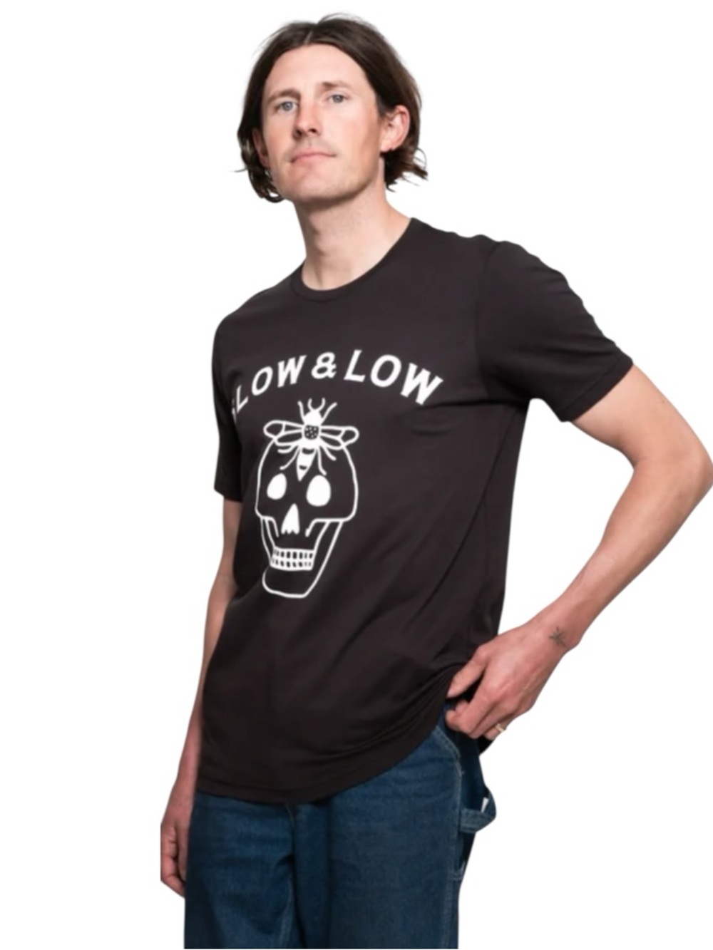 Hochstadter's Slow & Low Vintage Black Bee and Skull T-Shirt Mens Size XL
